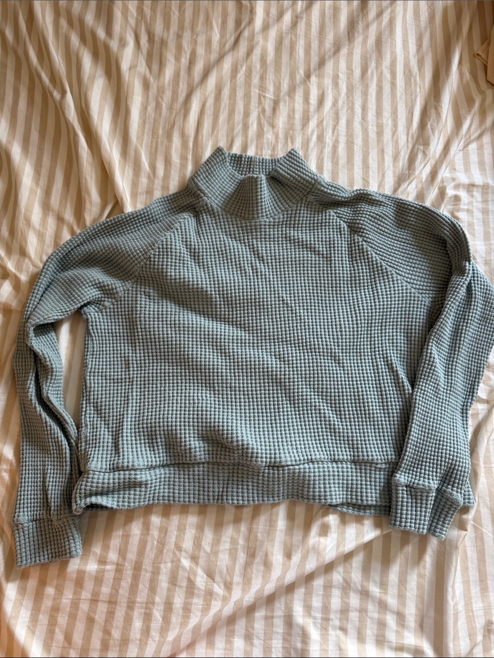 North face Cozy Waffle Knit Mock Neck Sweater - Dusty Sage